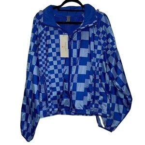 Sweaty Betty Pack Away Jacket Size XL Blue Lightweight NWT